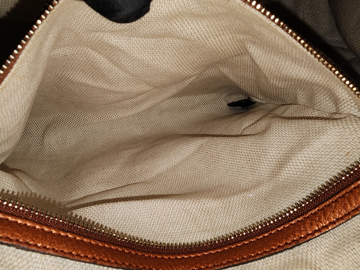 Gucci Metallic Bronze Calfskin Soho Chain Tote