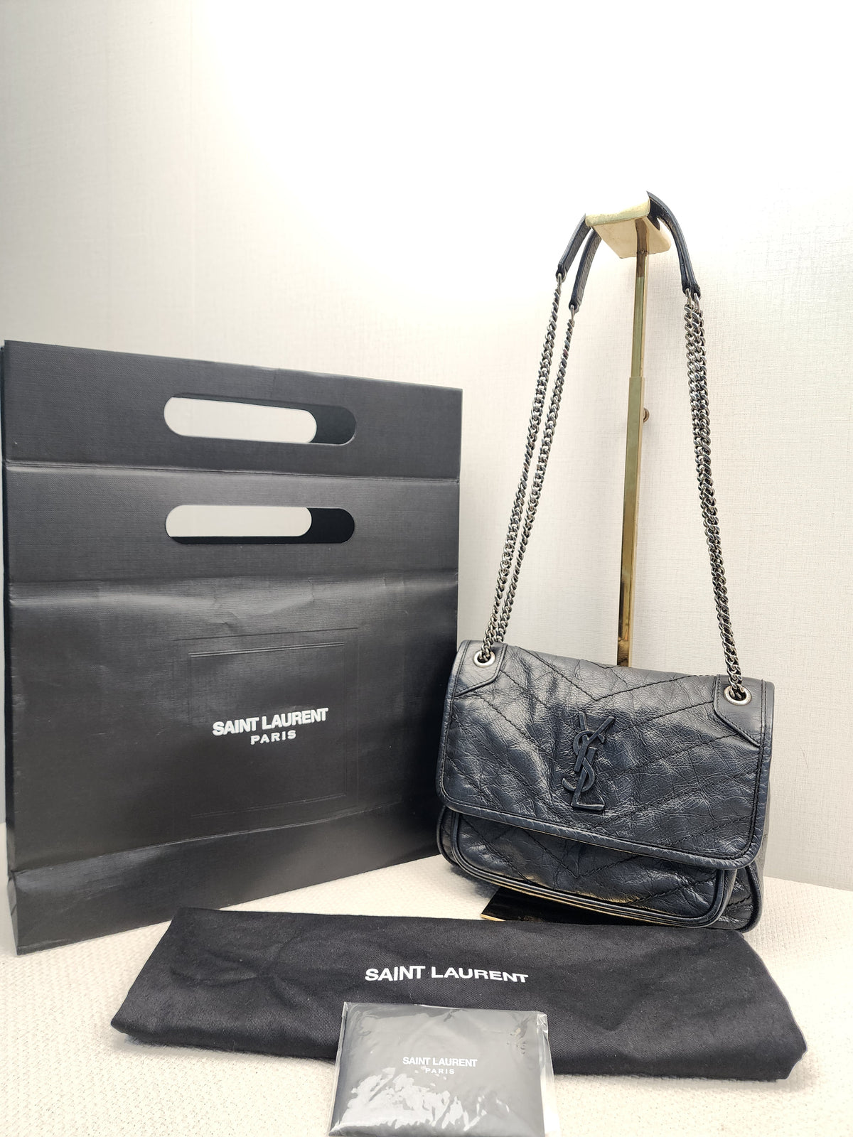 YSL Black Calfskin Baby Niki (RHW)