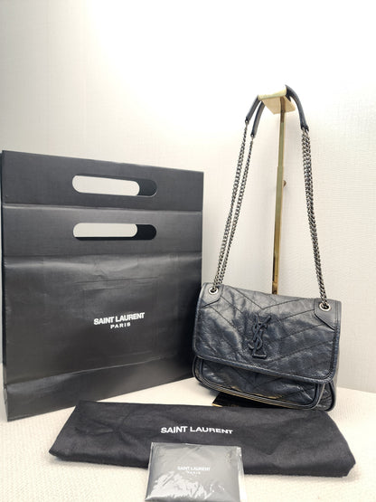 YSL Black Calfskin Baby Niki (RHW)