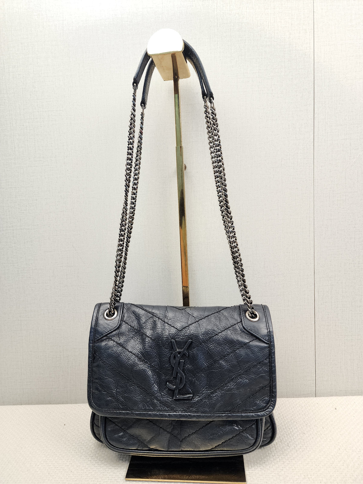 YSL Black Calfskin Baby Niki (RHW)