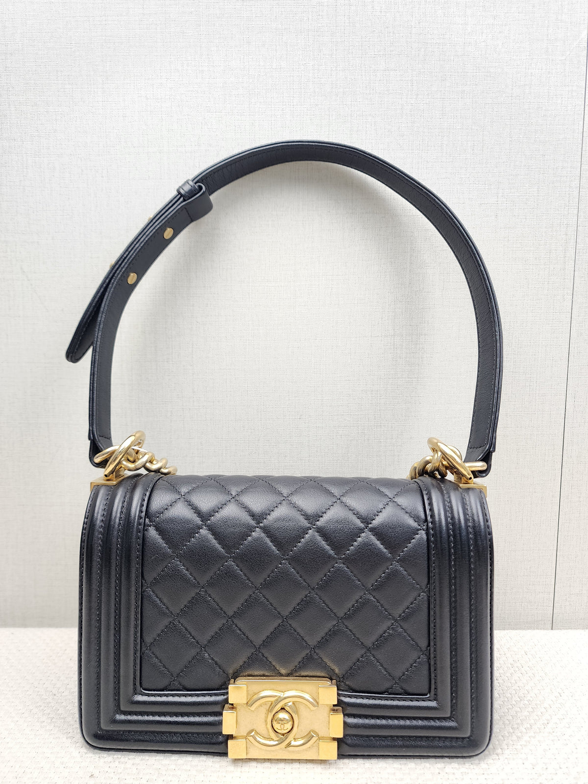 Chanel Black Lambskin Small Boy (GHW)