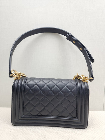 Chanel Black Lambskin Small Boy (GHW)