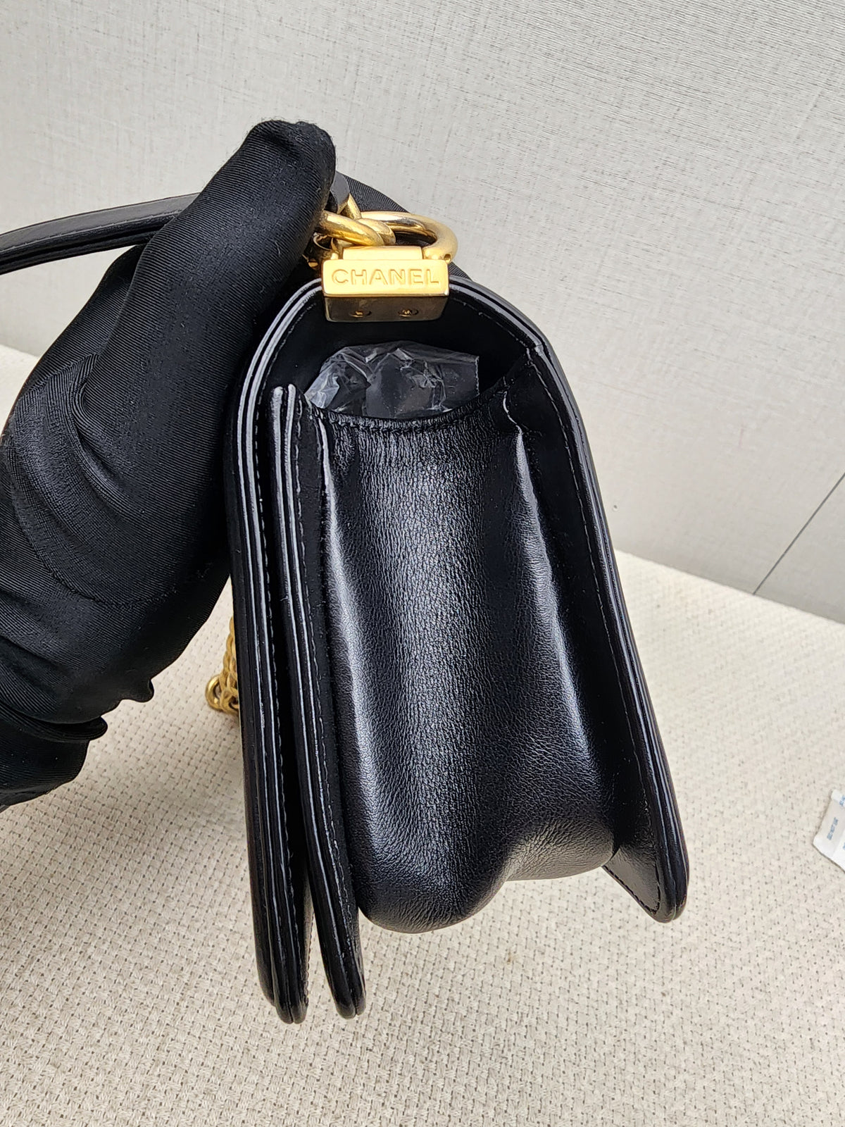 Chanel Black Lambskin Small Boy (GHW)