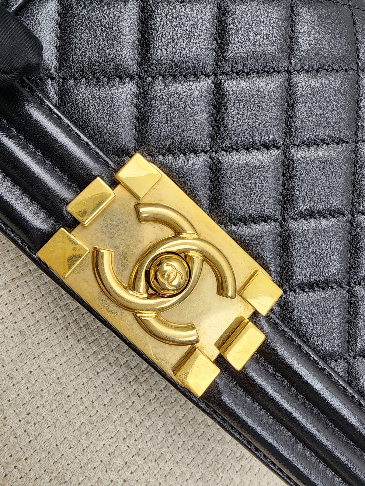 Chanel Black Lambskin Small Boy (GHW)