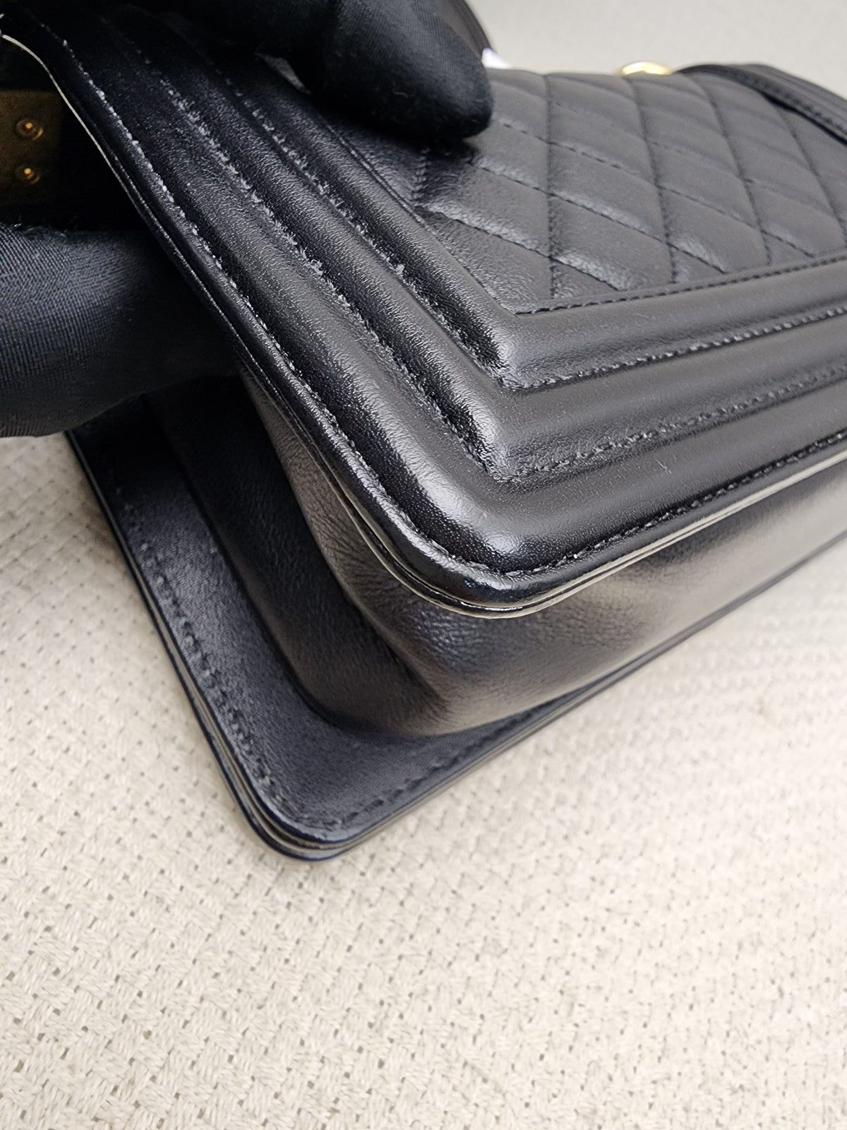 Chanel Black Lambskin Small Boy (GHW)