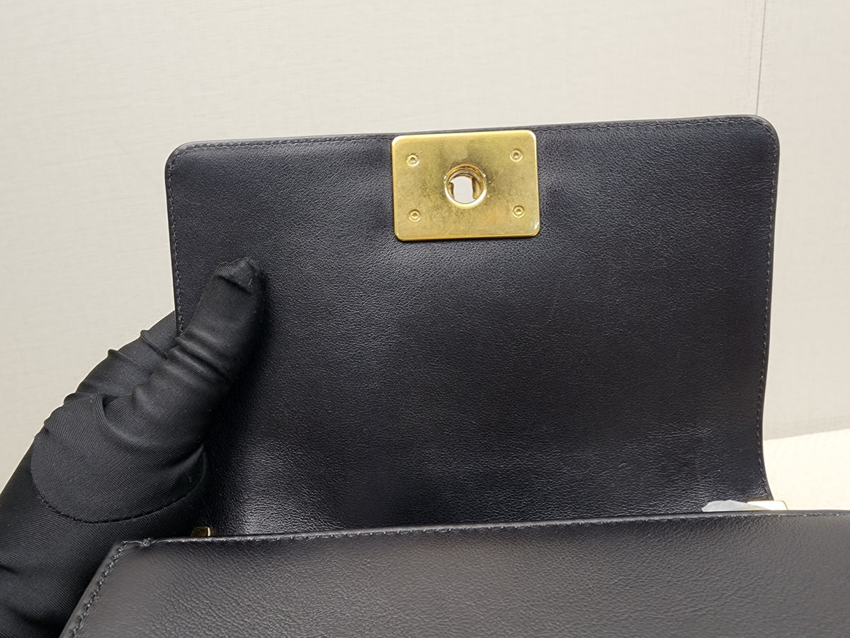 Chanel Black Lambskin Small Boy (GHW)