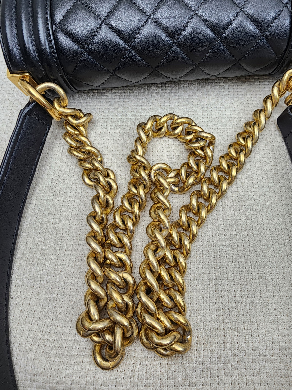 Chanel Black Lambskin Small Boy (GHW)