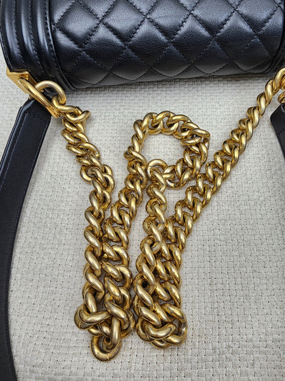 Chanel Black Lambskin Small Boy (GHW)