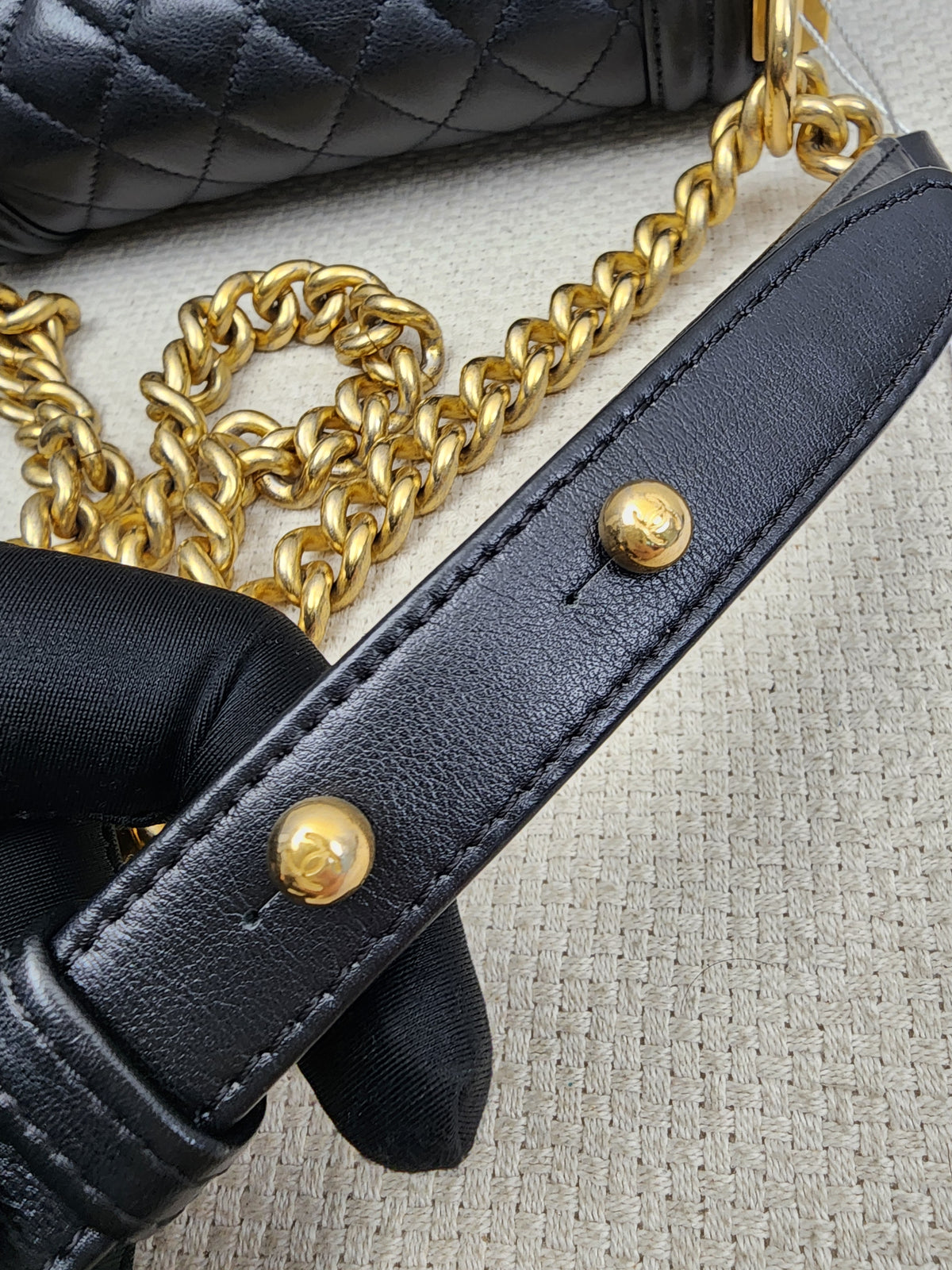 Chanel Black Lambskin Small Boy (GHW)