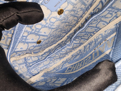 Dior Cornflower Blue Embroidered Saddle Bag