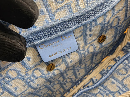 Dior Cornflower Blue Embroidered Saddle Bag