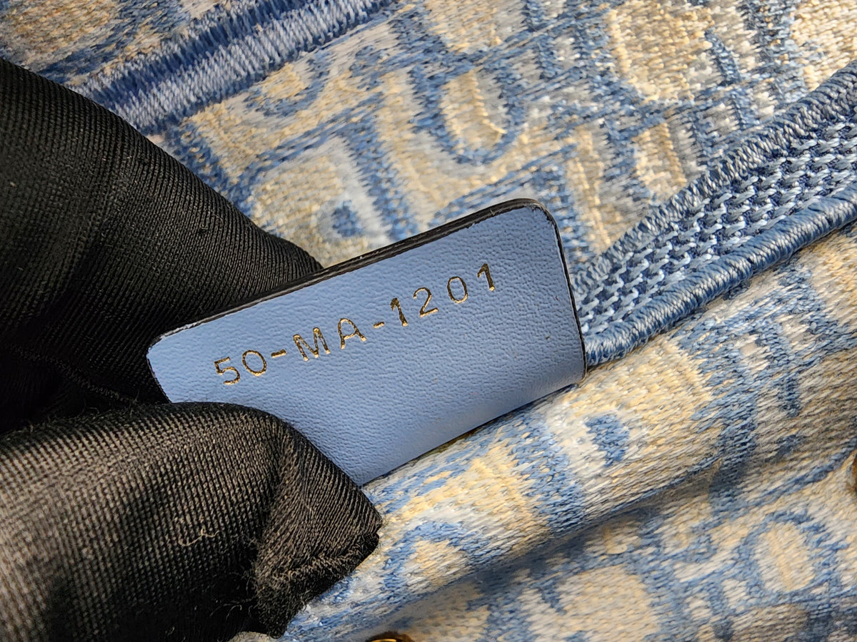 Dior Cornflower Blue Embroidered Saddle Bag