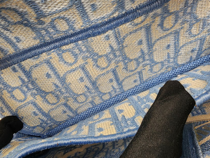 Dior Cornflower Blue Embroidered Saddle Bag