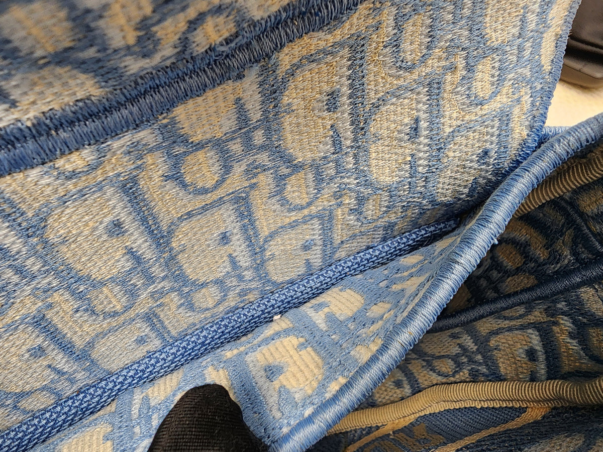 Dior Cornflower Blue Embroidered Saddle Bag