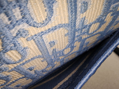 Dior Cornflower Blue Embroidered Saddle Bag