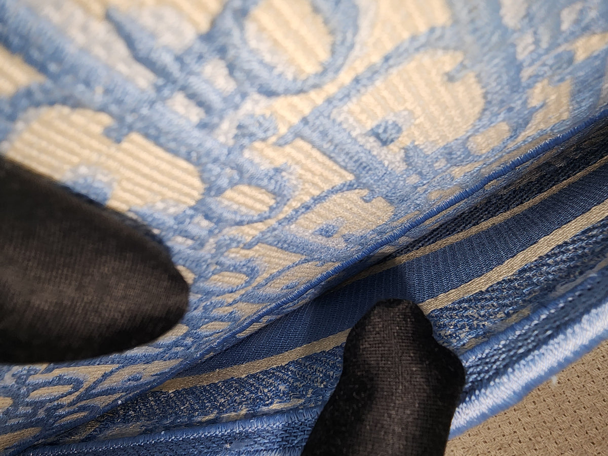 Dior Cornflower Blue Embroidered Saddle Bag