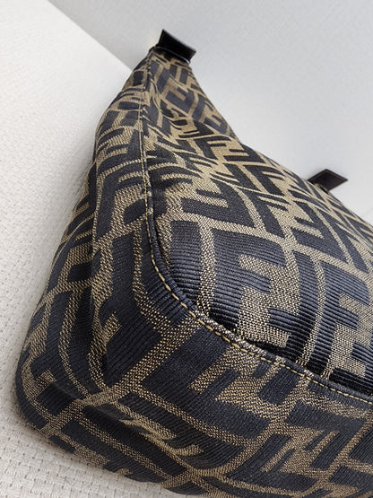 Fendi Brown Zucca Canvas Shoulder Hobo Bag
