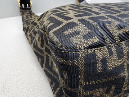 Fendi Brown Zucca Canvas Shoulder Hobo Bag