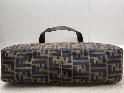 Fendi Brown Zucca Canvas Shoulder Hobo Bag