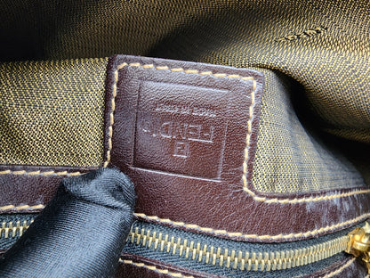 Fendi Brown Zucca Canvas Shoulder Hobo Bag