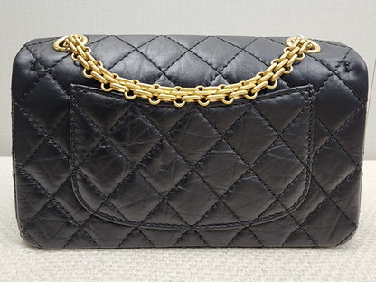 Chanel Black Aged Calfskin Mini 2.55 (GHW)
