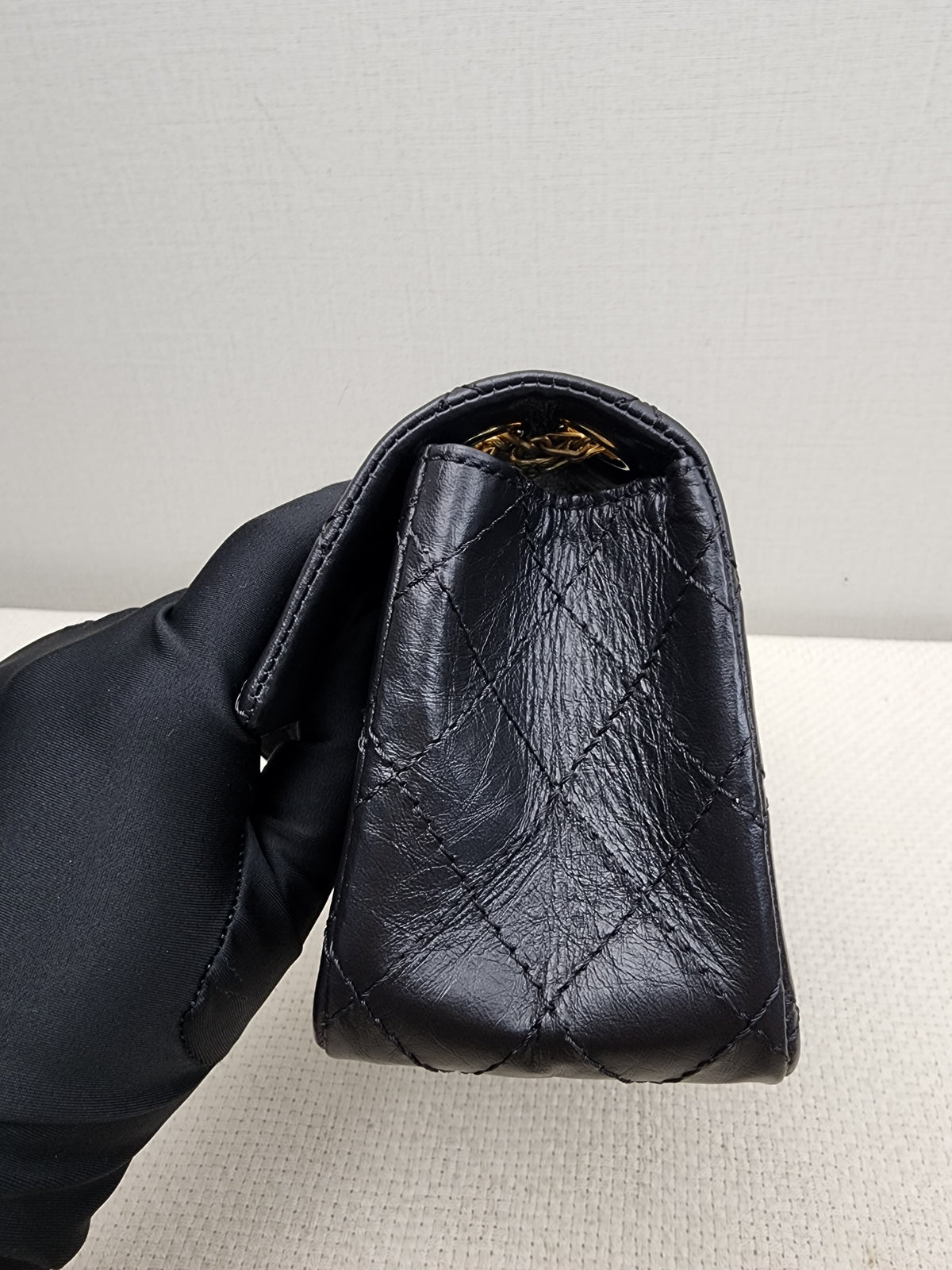 Chanel Black Aged Calfskin Mini 2.55 (GHW)