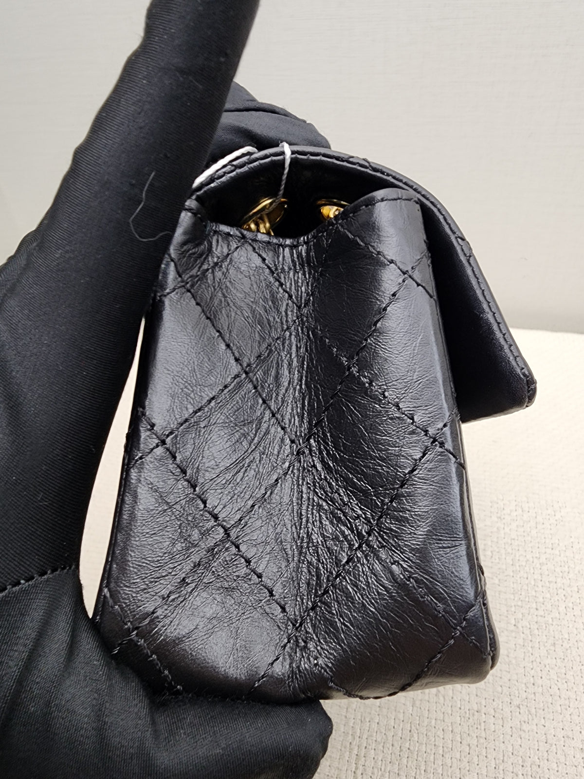 Chanel Black Aged Calfskin Mini 2.55 (GHW)