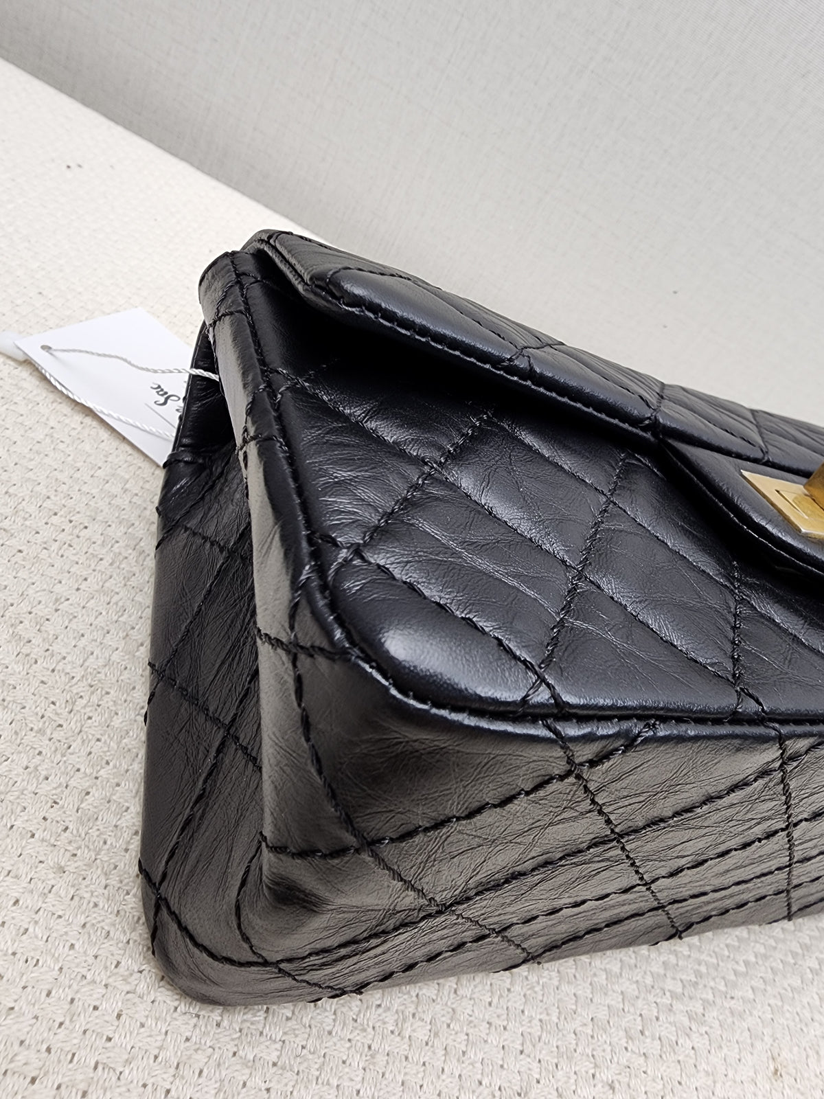 Chanel Black Aged Calfskin Mini 2.55 (GHW)