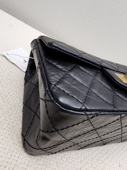 Chanel Black Aged Calfskin Mini 2.55 (GHW)