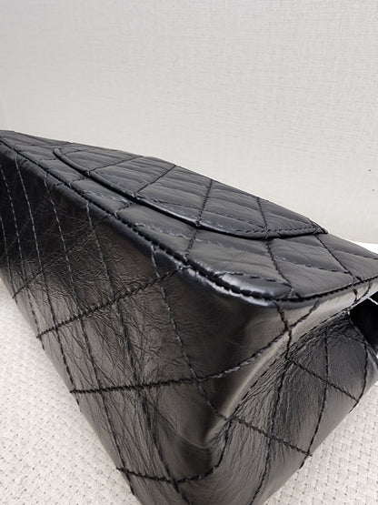Chanel Black Aged Calfskin Mini 2.55 (GHW)