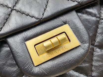 Chanel Black Aged Calfskin Mini 2.55 (GHW)
