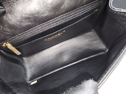 Chanel Black Aged Calfskin Mini 2.55 (GHW)