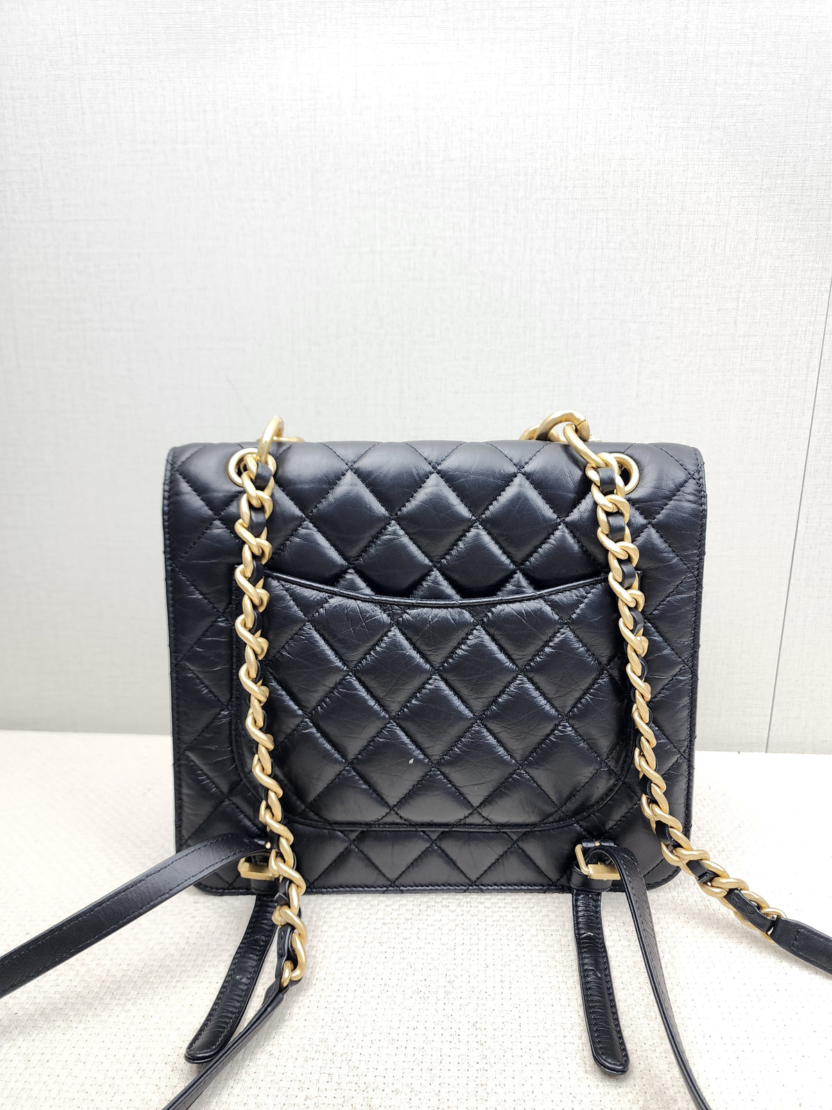Chanel Black Calfskin 23S Double You Backpack
