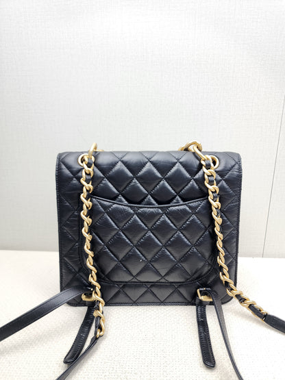 Chanel Black Calfskin 23S Double You Backpack