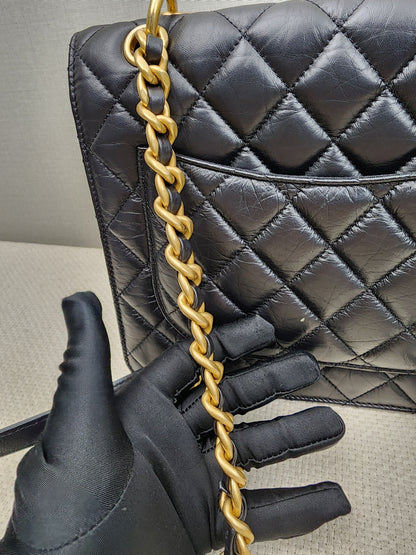 Chanel Black Calfskin 23S Double You Backpack