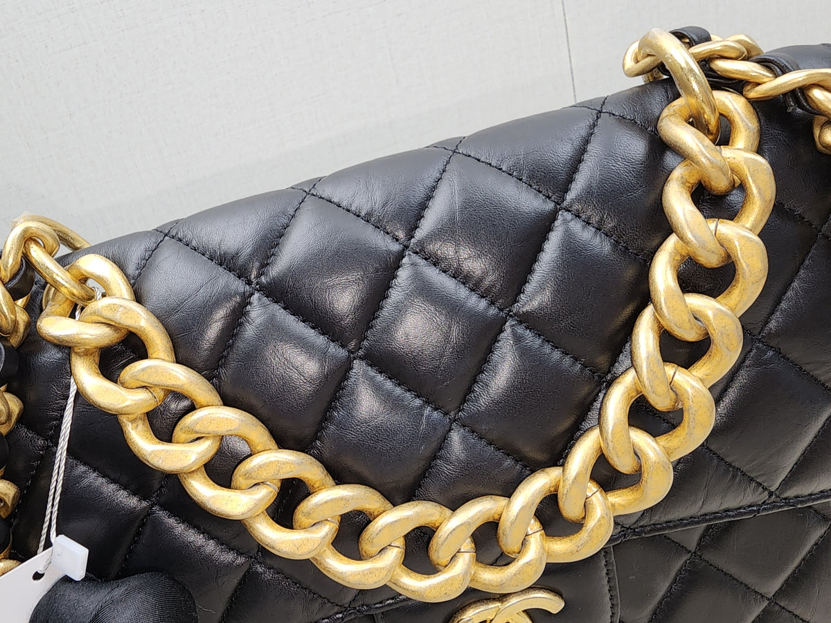 Chanel Black Calfskin 23S Double You Backpack