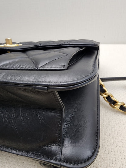 Chanel Black Calfskin 23S Double You Backpack