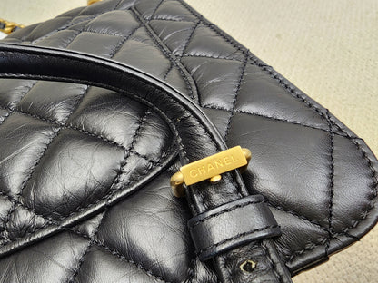 Chanel Black Calfskin 23S Double You Backpack