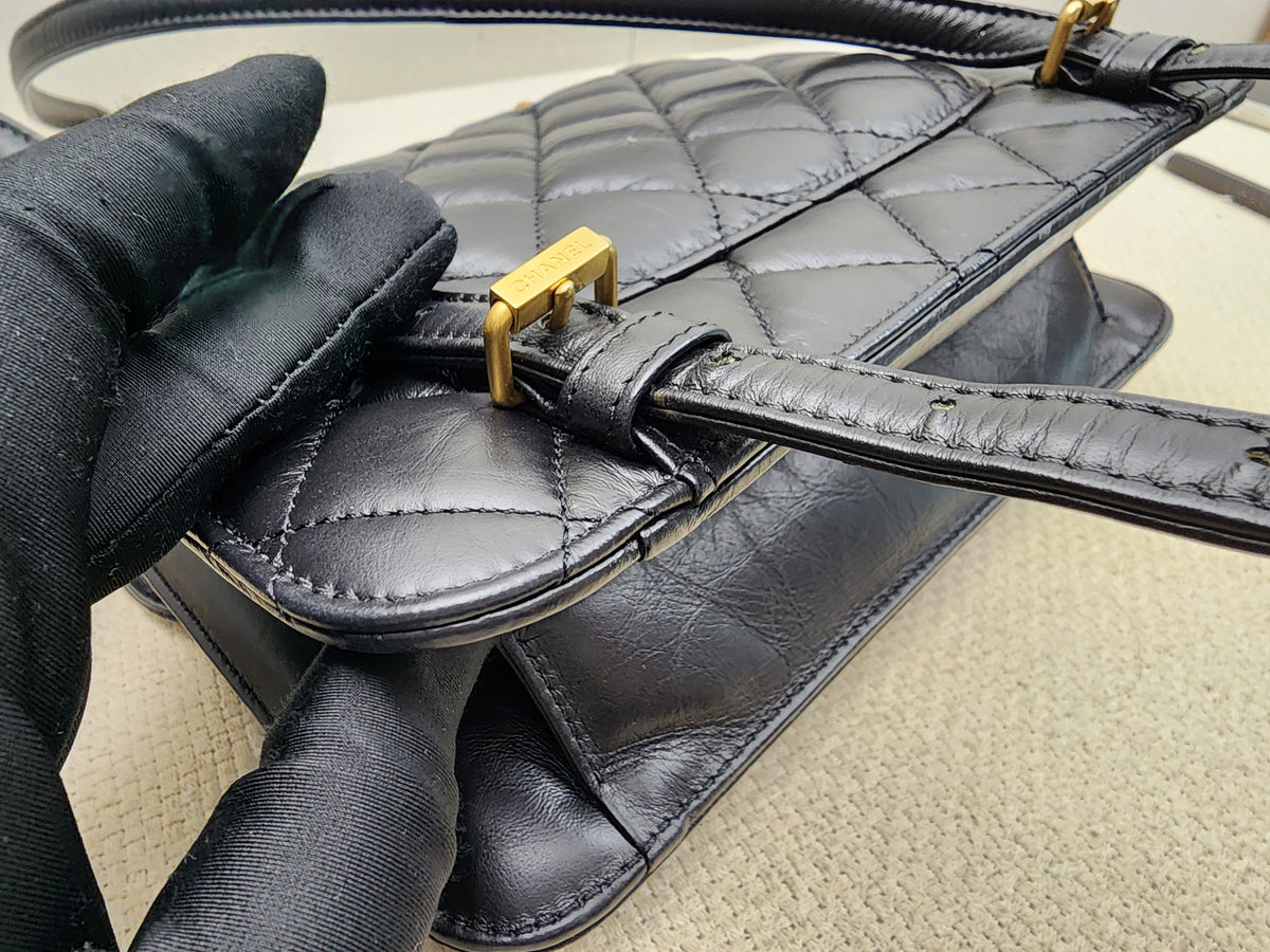 Chanel Black Calfskin 23S Double You Backpack