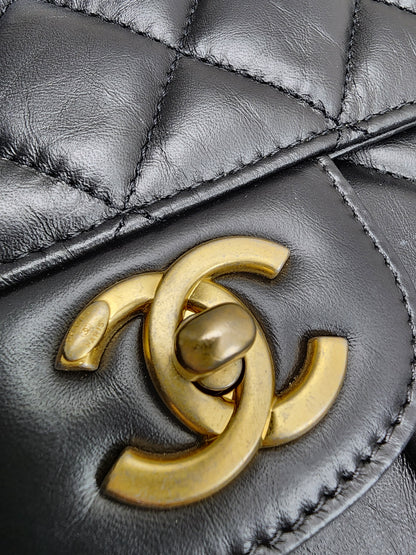 Chanel Black Calfskin 23S Double You Backpack