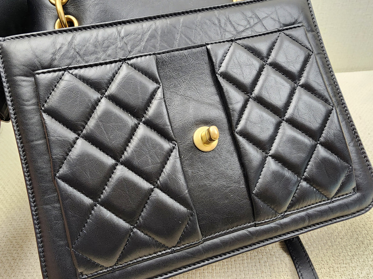 Chanel Black Calfskin 23S Double You Backpack