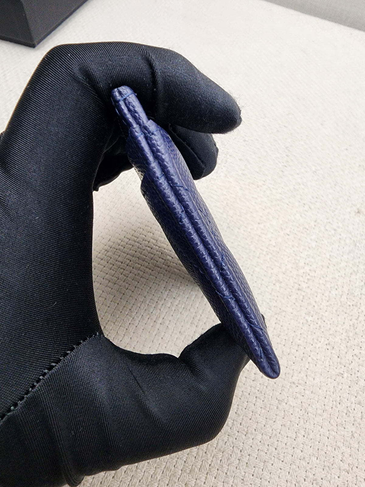 Chanel Navy Caviar Card Case (GHW)