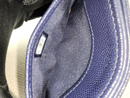 Chanel Navy Caviar Card Case (GHW)