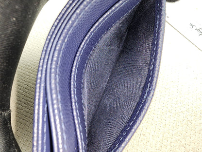 Chanel Navy Caviar Card Case (GHW)