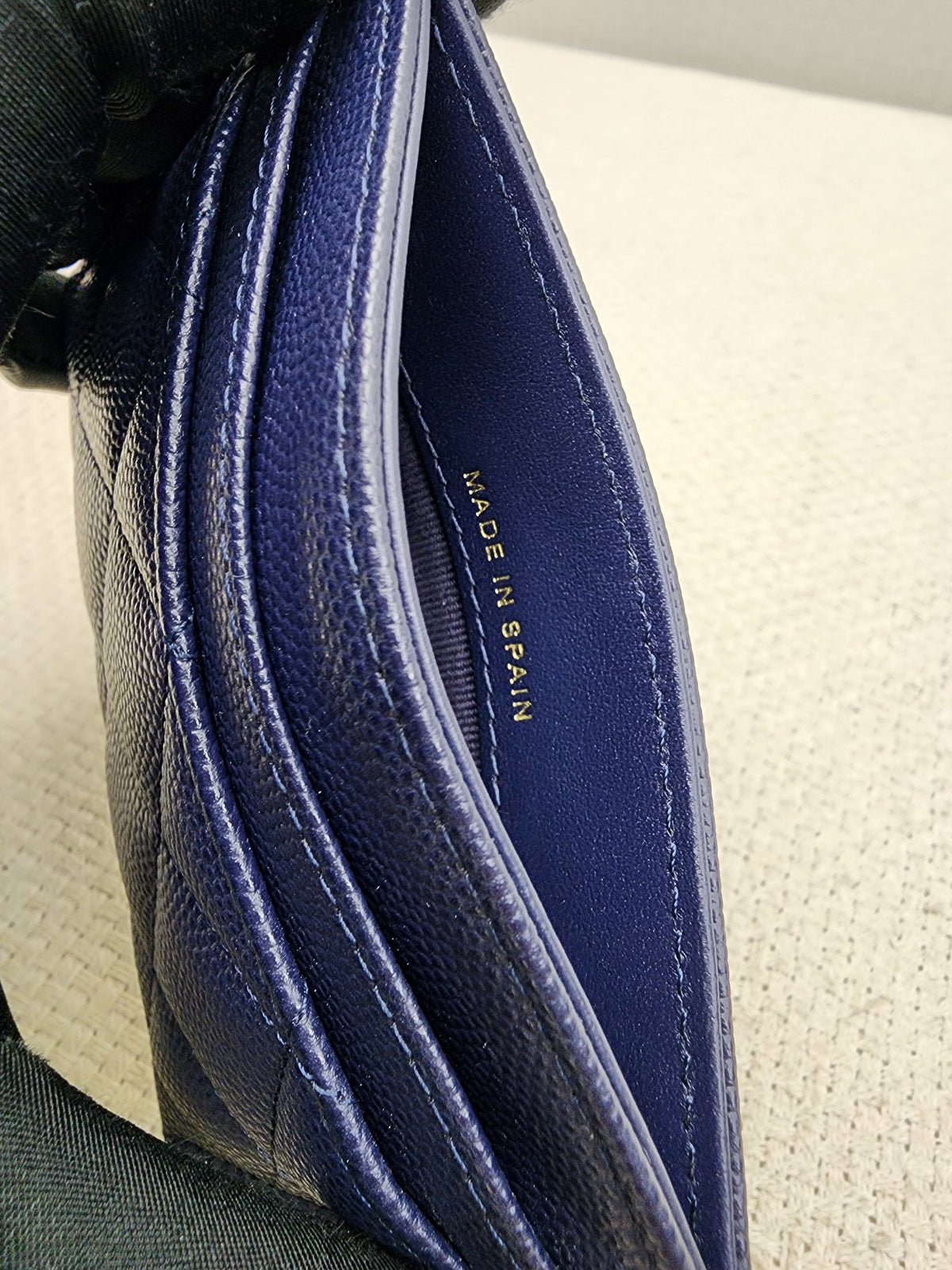 Chanel Navy Caviar Card Case (GHW)