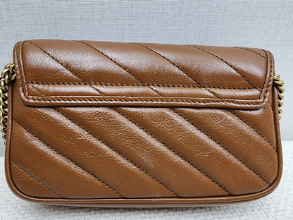 Gucci Brown Supermini Marmont (GHW)