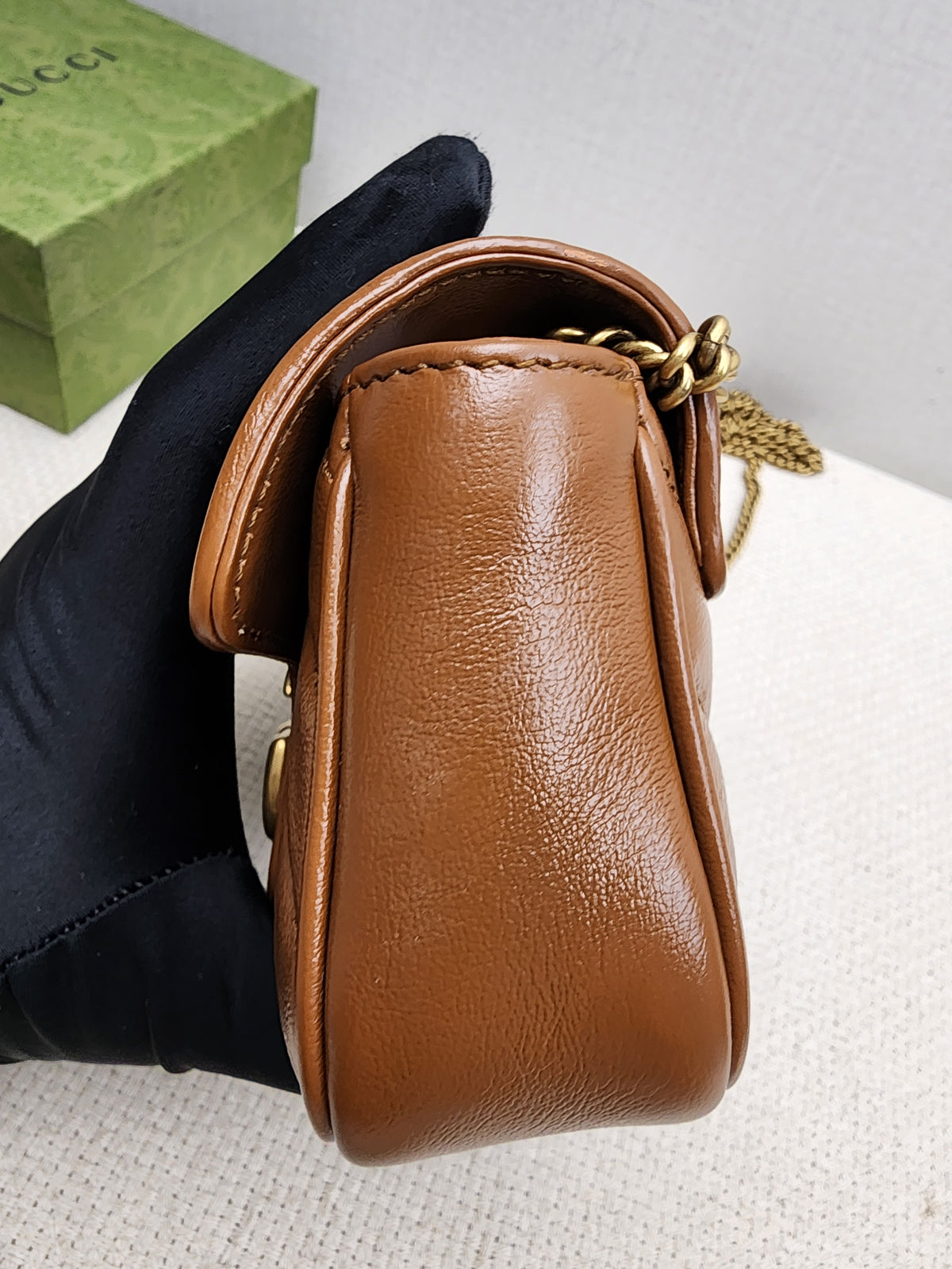 Gucci Brown Supermini Marmont (GHW)