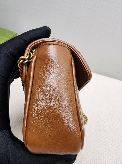Gucci Brown Supermini Marmont (GHW)