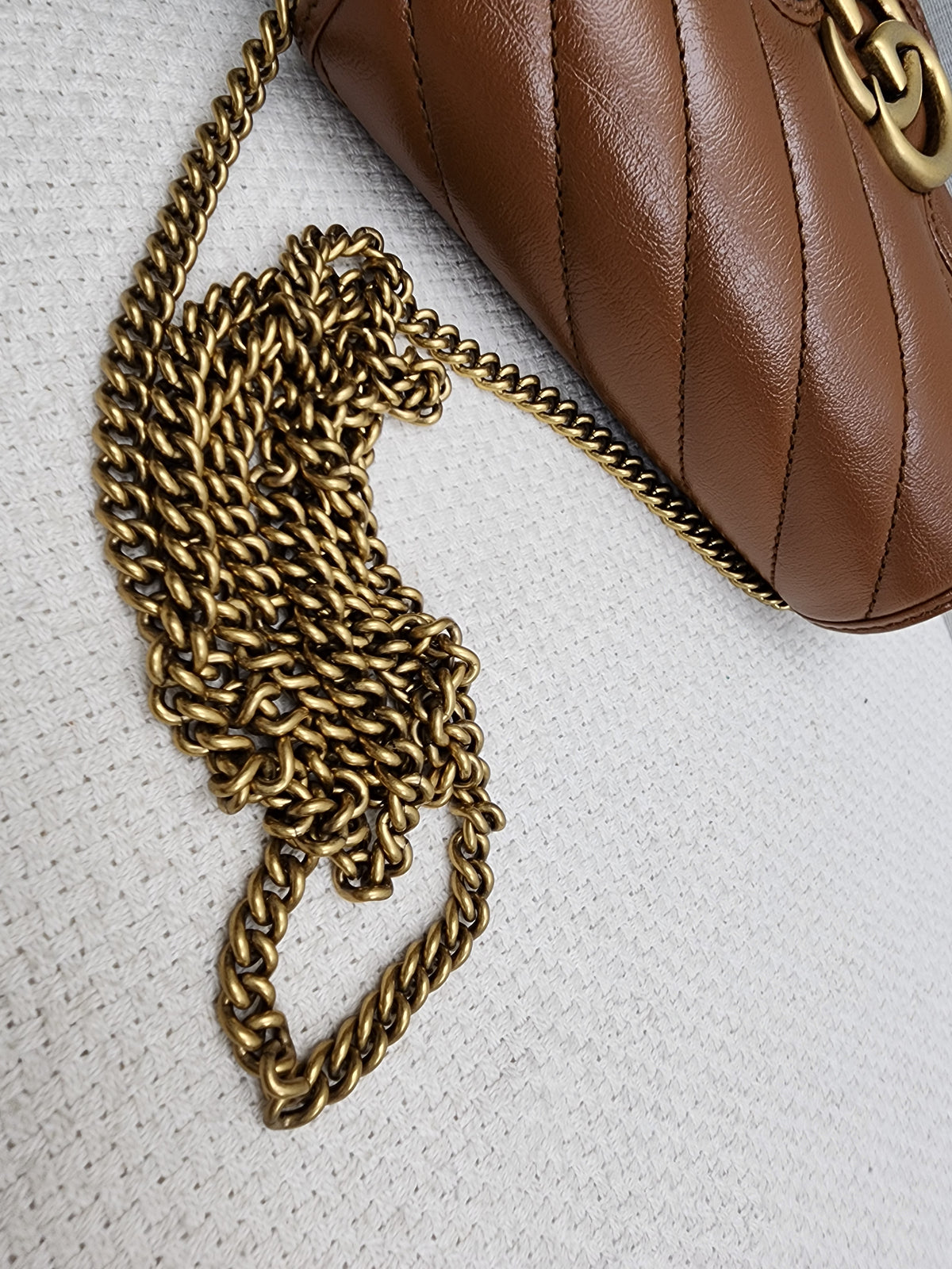 Gucci Brown Supermini Marmont (GHW)