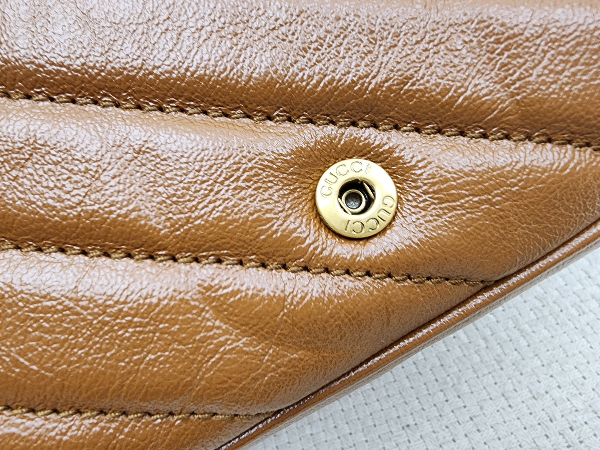 Gucci Brown Supermini Marmont (GHW)